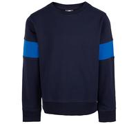Trespass Boys Long Sleeve Cotton Top Ribbed Neck and Contrasting Sleeves Antro Navy