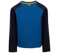 Trespass Boys Long Sleeve Cotton Top Round Neck and Contrasting Sleeves Colley