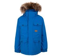 Trespass Boys Waterproof Padded Coat Upsider - Padded, Detachable Hood with Fur Trim, Chest & Lower Patch Pockets, Reflective Back, Check Lining, 100% Polyester