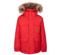 Trespass Boys Waterproof Padded Coat Upsider - Padded, Detachable Hood with Fur Trim, Chest & Lower Patch Pockets, Reflective Back, Check Lining, 100% Polyester