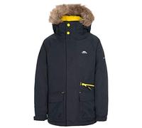 Trespass Boys Padded Waterproof Jacket Detachable Hood Parka Style Raincoat Windproof Hooded School Coat Upbeat