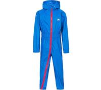 Trespass Button II, Blue, 6/12, Waterproof Rain Suit with Hood & Body Length Zip Kids Unisex, Age 6-12 Months, Blue