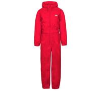Trespass Children's Button Waterproof Rain Suit With Hood, Red, 5 6 Years UK