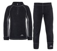 Trespass Bubbles Kids Base Layer Set Boys & Girls Long Sleeve Top and Trousers Black