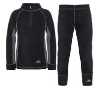 Trespass Childrens/Kids Bubbles Fleece Top And Bottom Base Layers - Black - 11-12 Years - Black - 100% Polyester