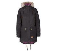 Trespass Clea, Waterproof Jacket with Concealable Hood for Women, Large, Black