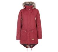 Trespass Womens Parka Jacket Clea - Waterproof, Lightly Padded, Removable Hood Fur Trim, 2 Patch Pockets with Flaps, 2 Zip Pockets, Longer Length, Adjustable Hood