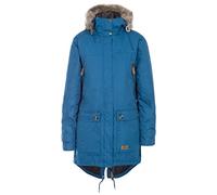 Trespass Womens Parka Jacket Clea - Waterproof, Lightly Padded, Removable Hood Fur Trim, 2 Patch Pockets with Flaps, 2 Zip Pockets, Longer Length, Adjustable Hood