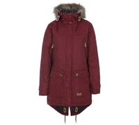 Trespass Womens Parka Jacket Clea - Waterproof, Lightly Padded, Removable Hood Fur Trim, 2 Patch Pockets with Flaps, 2 Zip Pockets, Longer Length, Adjustable Hood