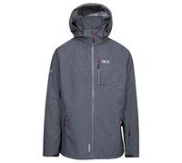 Trespass DLX Caspar, Dark Grey Marl, XXS, Waterproof Jacket with removable Hood & Underarm Ventilation for Men, XX-Small / 2X-Small / 2XS, Grey