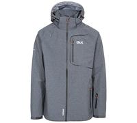 Trespass DLX Caspar II, Dark Grey Marl, S, Waterproof Jacket with Removable Hood, Underarm Ventilation & Arm Pocket for Men, Small, Grey