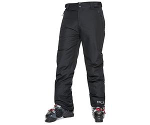 Trespass DLX Coffman, Black, XL, Waterproof Ski Trousers with Ankle Zips, Ankle Gaiters & Side Ventilation for Men, X-Large, Black