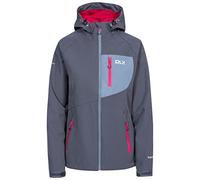 Trespass DLX Ronda, Carbon, XXS, Waterproof Softshell Jacket with Concealable Hood for Women, XX-Small / 2X-Small / 2XS, Grey