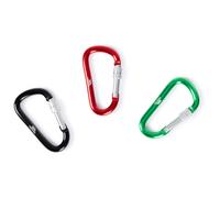 Trespass Dorf Carabiner (Pack of 3) - Black/Red/Green - One Size