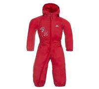 Trespass Dripdrop, Signal Red, 12/18, Waterproof Rain Suit with Hood Kids Unisex, Age 12-18 Months, Red