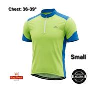 Trespass Dudley Men's Short Sleeve 1/4-Zip Cycling Jersey - Green - SMALL RRP£44