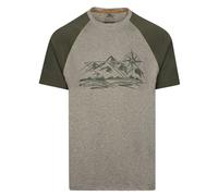 Trespass Men's Casual T-Shirt Fullmer - Men's Crew Neck Top with Print Decal on Chest, Two-tone T-Shirt for Men, Raglan Sleeve Poly-Elastane Blend T-Shirt