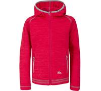 Trespass Goodness, Raspberry Marl, 11/12, Warm Fleece Jacket with Hood 230gsm for Kids / Girls, Age 11-12, Grey