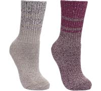 Trespass Hadley Womens Walking Socks 2 Pack Burgundy 3-6