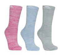 Trespass Womens Socks Helvellyn Three Pack Blue/Rose/Sage Size 6