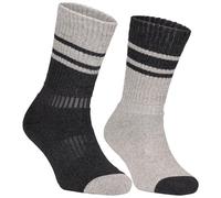Trespass Mens Hitched Anti Blister Two Pack Boot Socks Black Marl/Grey Marl 7