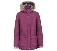 Trespass Jenna Womens Padded Jacket with Fur Hood t in Navy White & Purple