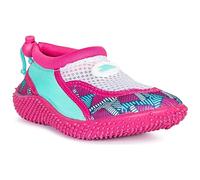 Trespass Kids Aqua Shoes Squidette - Stretch Fabric, Breathable Mesh, Lightweight Slip-On Design, Drawstring Fastenings, Anti-Slip Rubber Sole Pink