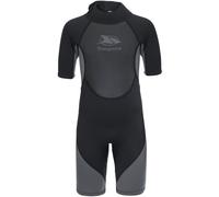 Trespass Kids Claybourne 3mm Back Zip Surf Surfing Shortie Wetsuit - Black