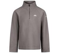 Trespass Kids Fleece Uliston - Half Zip Neck, Auto-Lock Zip, Airtrap Technology, 160 gsm, Soft Brushed Finish, 100% Polyester, Lightweight, Warm, Easy-Care Storm Grey