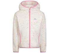 Trespass Kids Hooded Fleece Durness - Full Zip Fleece Jacket, Boys Girls Cosy Fleece Top with Pockets, Autumn Winter Outdoor Jumper with Trim Detail, Children's Knitted Hoodie White