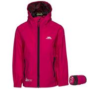 Trespass Kids Jacket Qikpac - Waterproof, Breathable, School Raincoat, 2 Zip Pockets, Full Zip, Adjustable Hood, Storm Flap, Ventilated Back, Lightweight, Packable