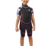 Trespass Kids Posie 3MM Short Sleeve Swimming Surfing Short Wetsuit - Dark Grey