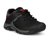 Trespass Kids Trainers Bevin - Sport Training Lace Shoes, Boys Girls Water Repellent Athletic Sneakers, Gym PE School Shoes, Children's Casual Trainers, Low Top Lace Up Kids Footwear Black Red