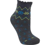 Trespass Kids Twitcher Patterned Socks - Graphite - 9/12 UK - Graphite - 80% Acrylic/14% Spandex/5% Nylon/1% Elastic