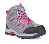 Trespass Kids Walking Boots Waterproof Mid Cut Gillon II Grey in Size - 5