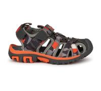 Trespass Kids Adjustable Sandals Closed Toe with Cushioned Footbed Jaime Grey Orange