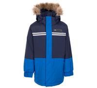 Trespass Kids Waterproof Jacket Laytone - Padded Waterproof Raincoat for Kids with Detachable Hood & Removable Fur Trim, Taped Seams, 2 Zipped Pockets