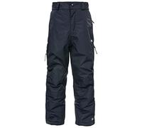 Trespass Marvelous, Black, 3/4, Warm Padded Waterproof Ski Trousers with Gaiters, Ankle Zips & Side Vents Kids Unisex, Age 3-4, Black
