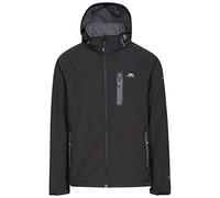 Trespass Men's Accelerator II Waterproof Softshell Jacket with Removable Hood, Black, Medium