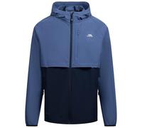 Trespass Mens Active Hooded Jacket Noham - Concealed Chest Pocket, Zip Pockets, Adjustable Hood, Reflective Print, Mesh Vent, Woven Shell, Polyester Elastane Blend Coastal Blue