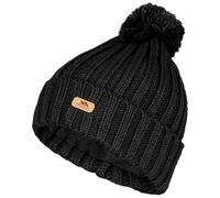 Trespass Mens Bobble Hat Pom Pom Thick Knit Beanie AntiPil Fleece Lined Thorns Black