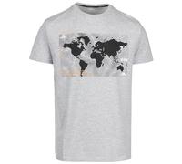 Trespass Men's Casual Fit T-Shirt Chera - Printed Design Short Sleeve Crew Neck Grey Marl