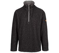 Trespass Mens Casual Sweatshirt Falmouthfloss - Men's Textured Knit Jumper, Half Zip Collar Casual Top, Long Sleeve Pullover Sweater with Collar Drawcord Black