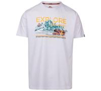 Trespass Men's Casual T-Shirt Thelon - Knitted Woven Casual Top for Men, 180gsm Cotton-Poly Blend Crew Neck Men's T-Shirt, Men's Tshirt with Printed Decal on Chest