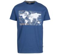 Trespass Mens Chera Geographic Print Crew Neck Short Sleeve T-Shirt in Indigo - Blue - Size Small