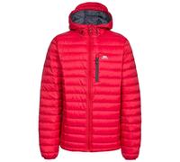 Trespass Mens Digby Solid Patterned Hooded Zipped Pocket Down Jacket in Red