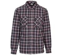 Trespass Mens Fleece Lined Shirt Rapeseed Dark Grey Check in Size - L