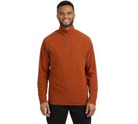 Trespass Mens Fleece Pullover Keynote - Contrast Trims, 1/2 Neck Zip, Brushed Back, Knitted, 100% Polyester Burnt Orange