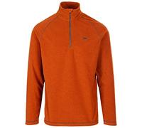 Trespass Mens 1/2 Zip Fleece Keynote - Contrast Trims, Striped Catatonic Microfleece, Anti-Pilling Fabric, Brushed Back Burnt Orange
