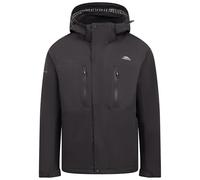 Trespass Mens Jacket Griminish - Check Print Lining, Outer Storm Flap, Hidden Snaps, Waterproof Side Zip Pockets,Windproof, Chest Zip Pockets, Reflective Logo Dark Grey